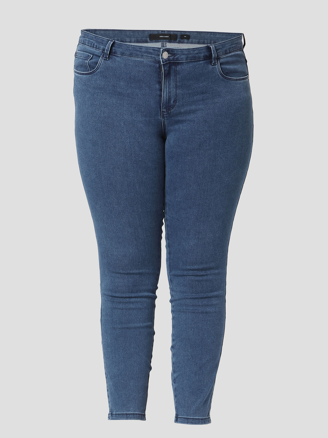 Curve Blue Mid Rise Wendy Wendy Skinny Jeans