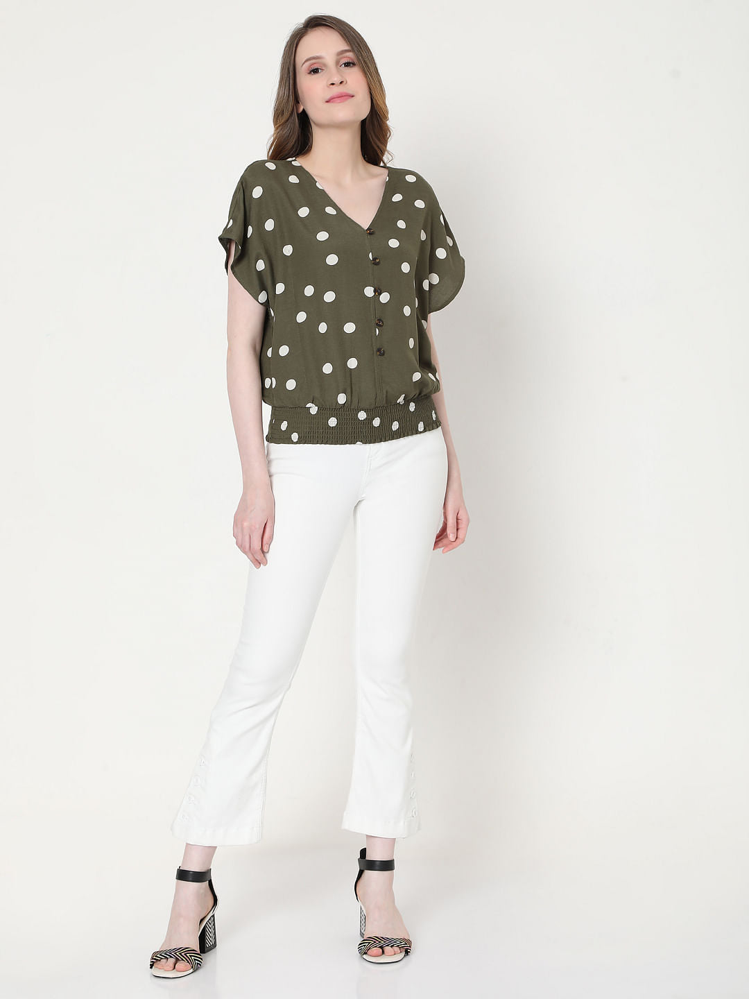 Green Polka Dot Top