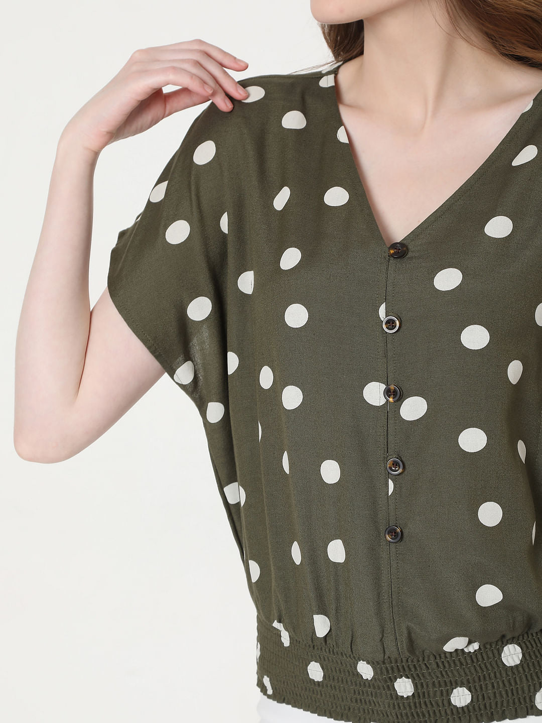 Green Polka Dot Top