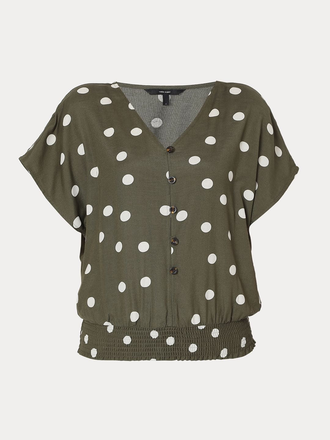 Green Polka Dot Top