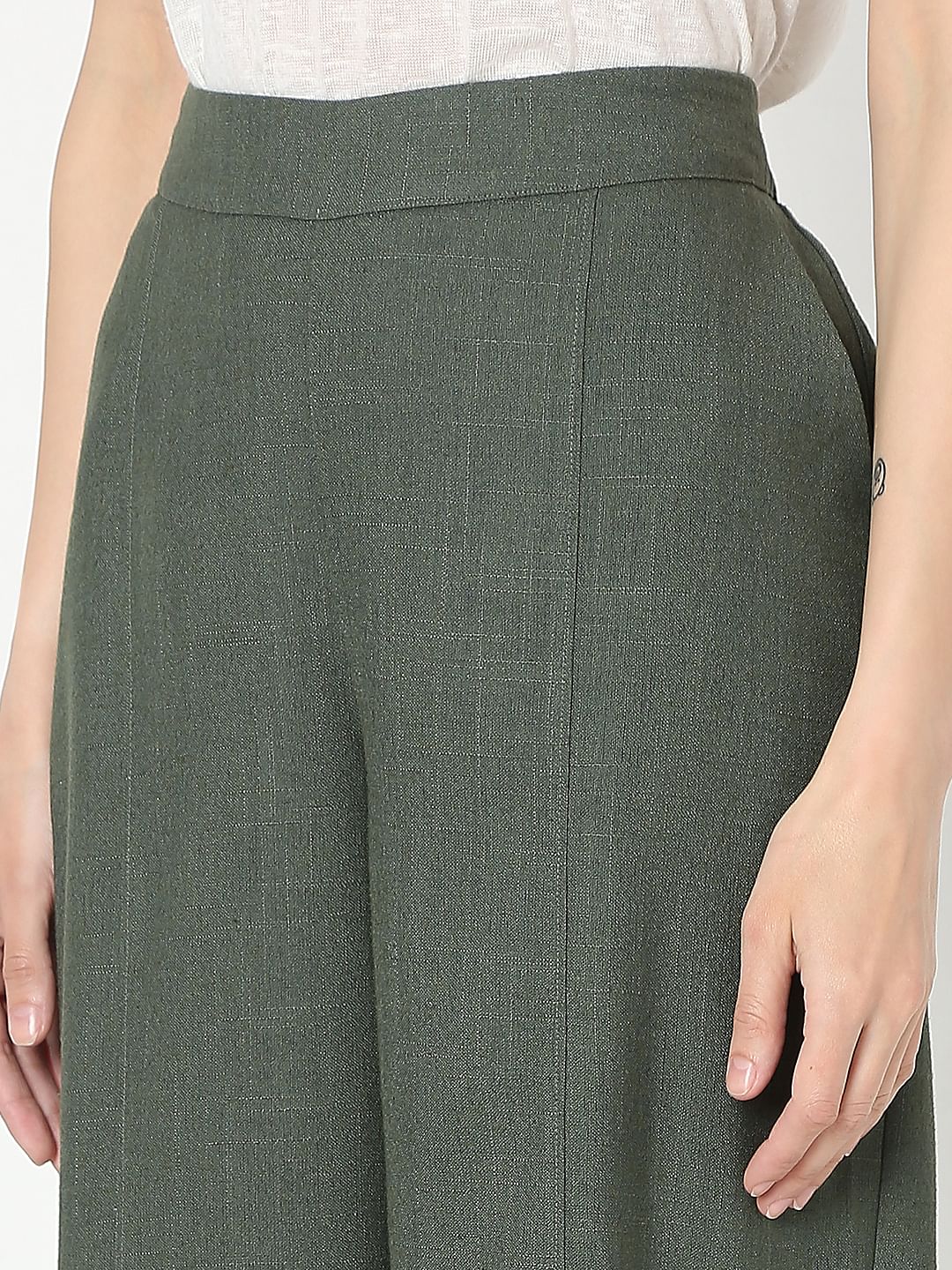 Green High Rise Pants