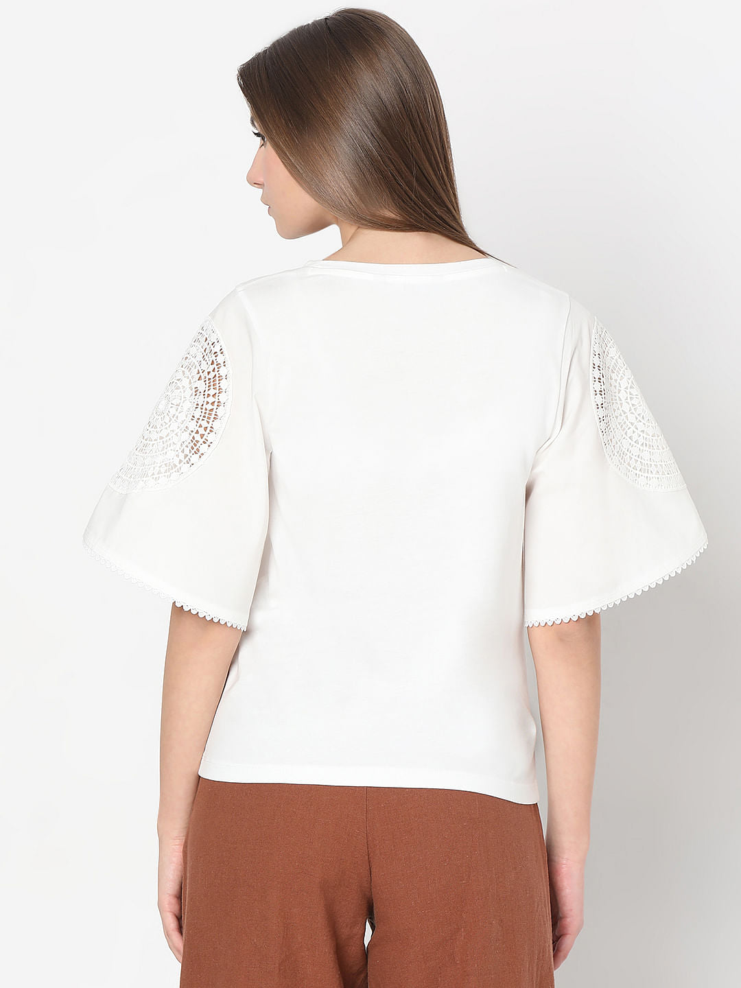 White Lace Patch T-Shirt