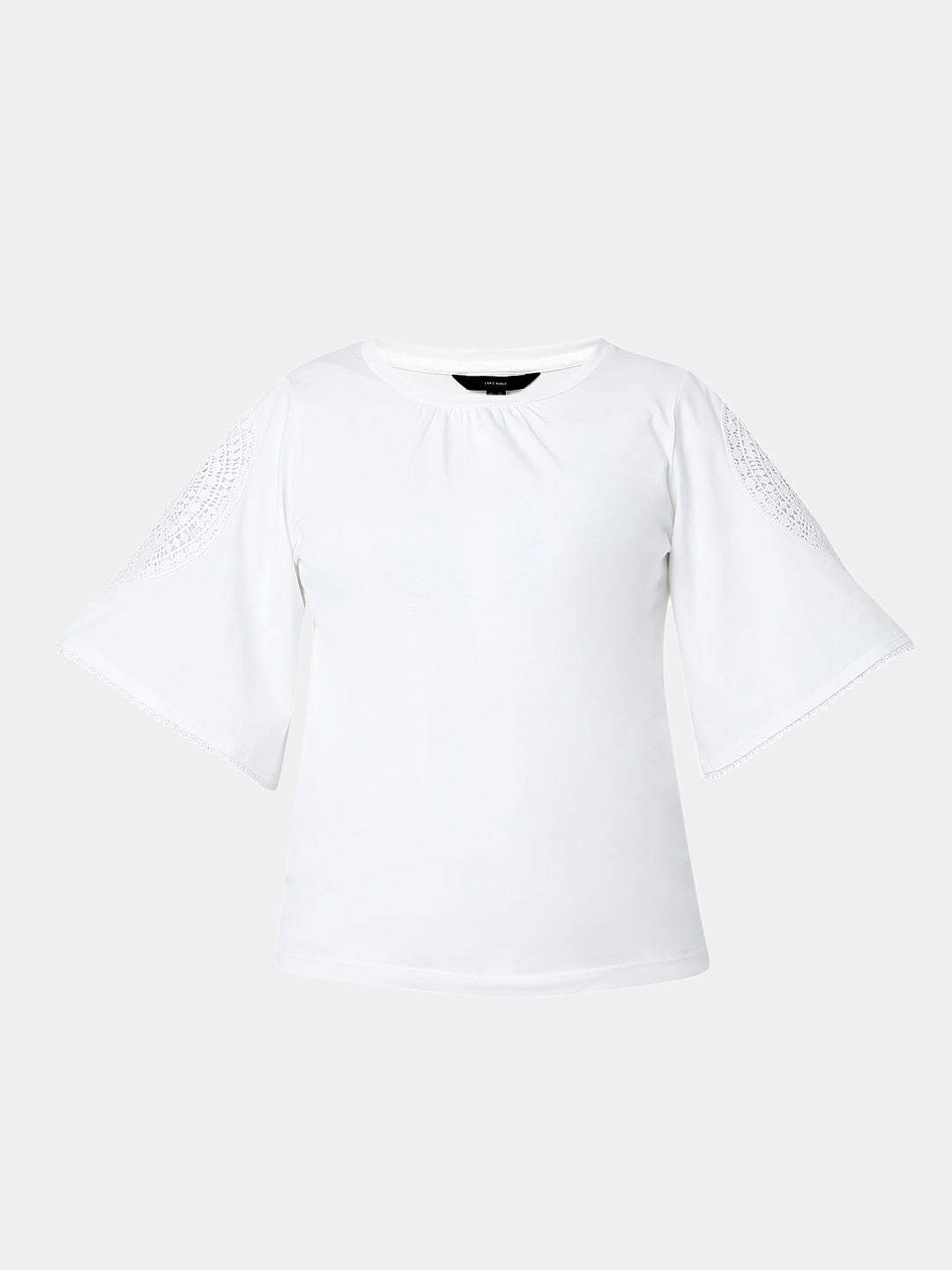 White Lace Patch T-Shirt