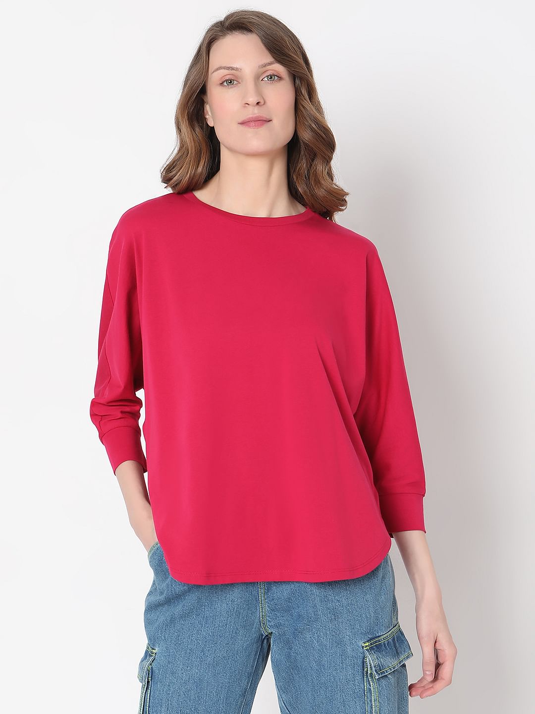 Dark Pink Cotton T-Shirt