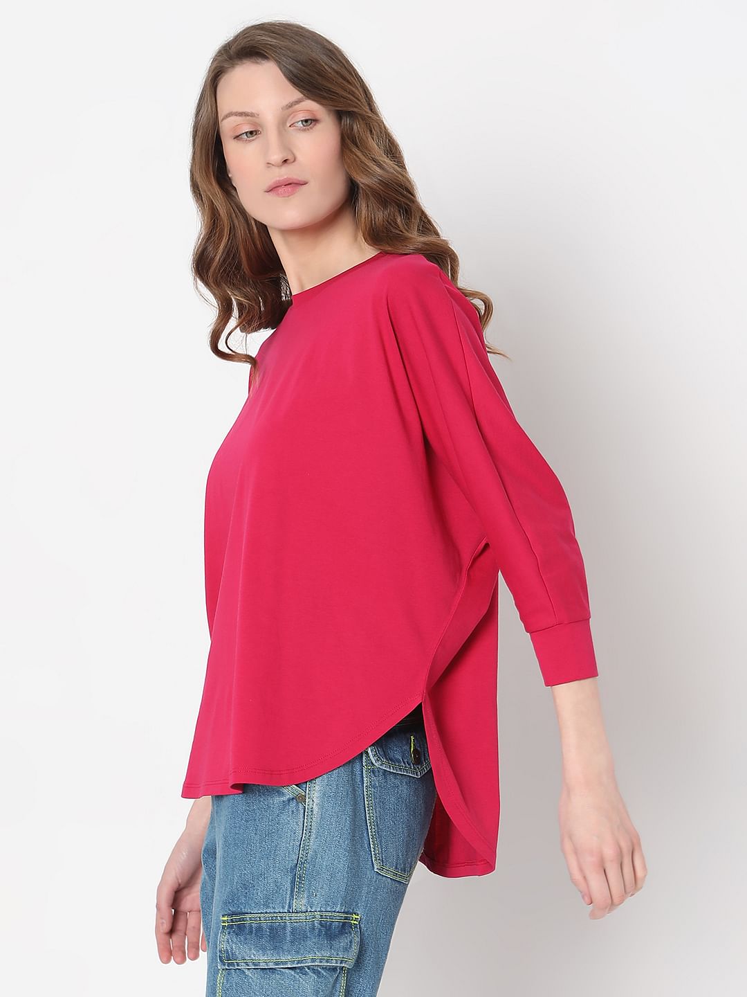 Dark Pink Cotton T-Shirt