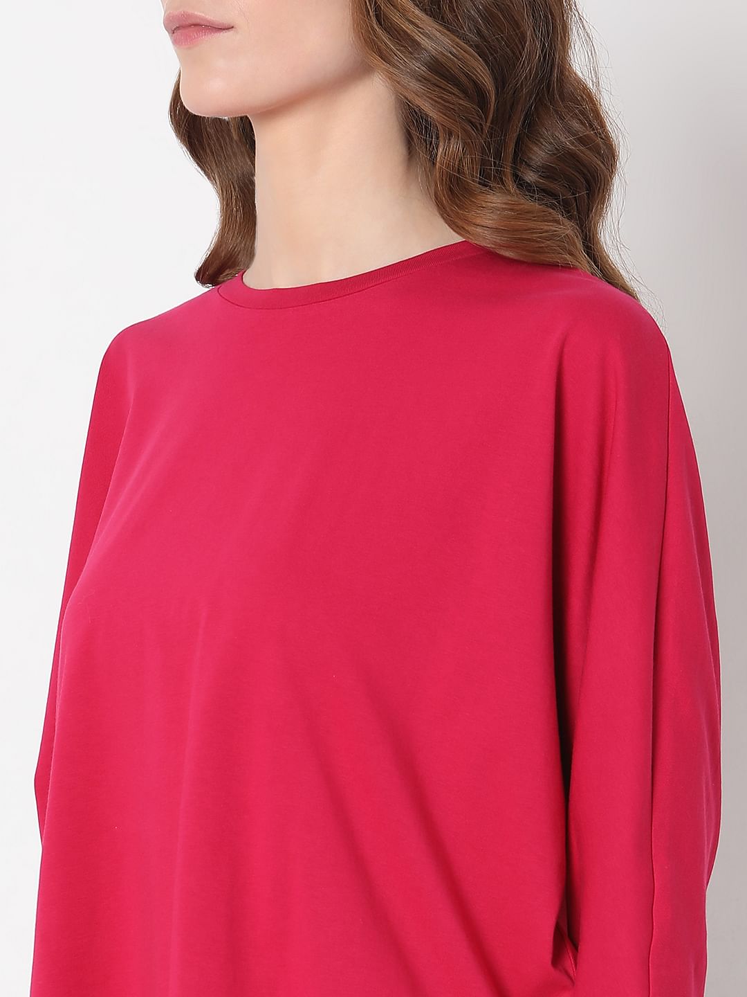 Dark Pink Cotton T-Shirt