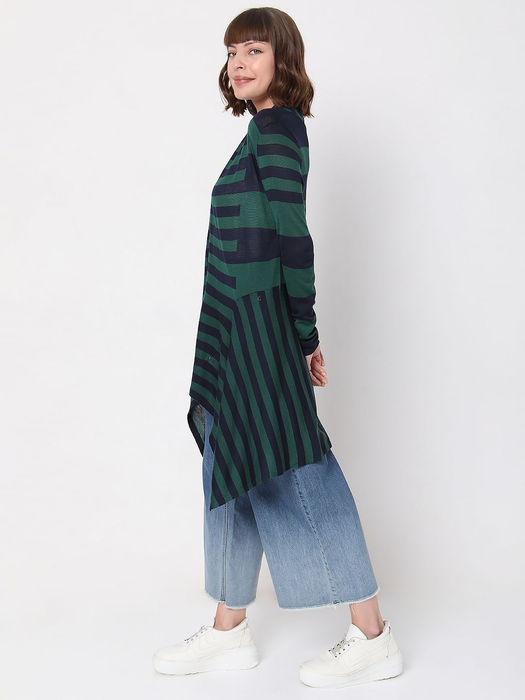 Green Striped Shrug