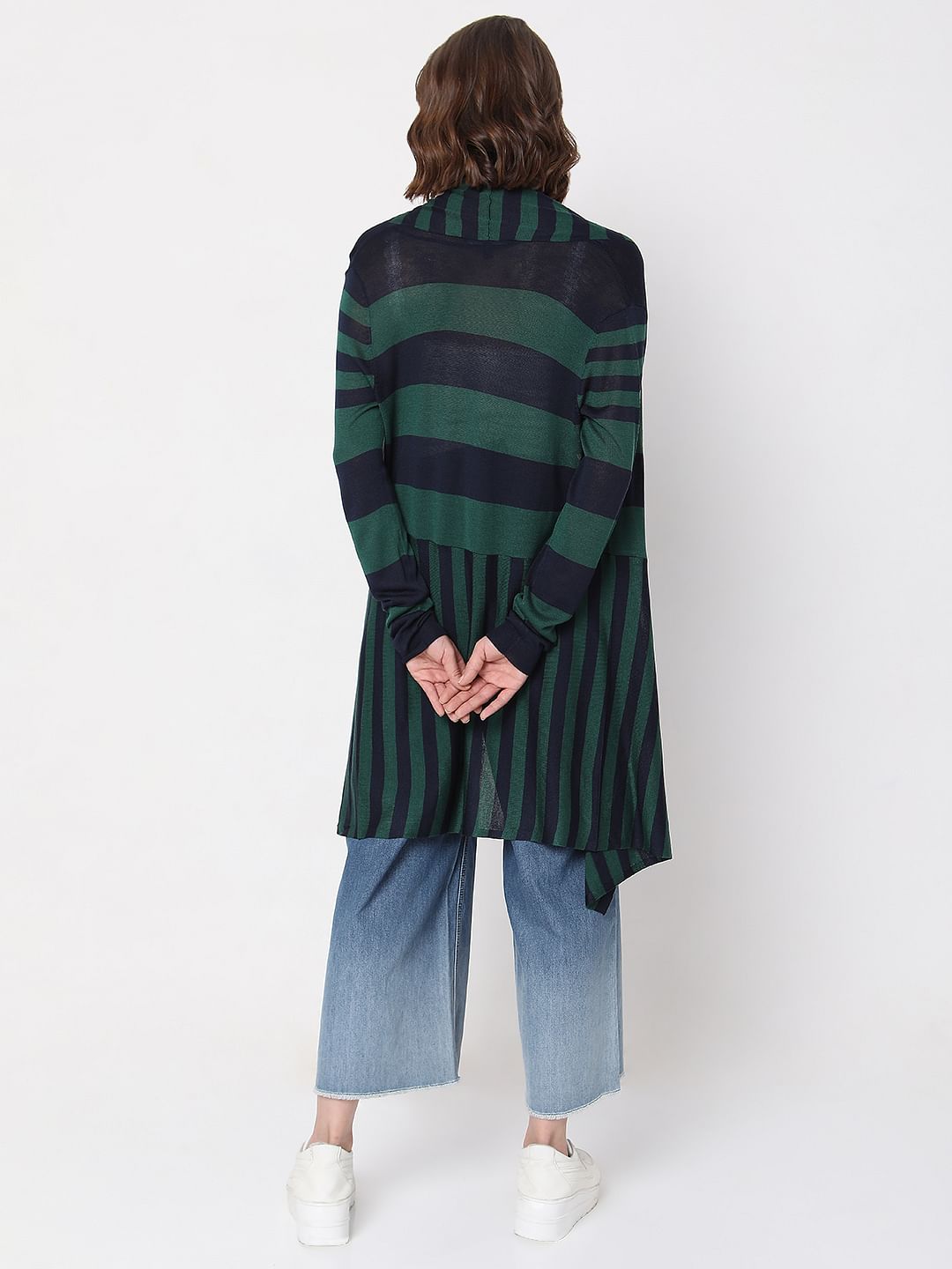 Green Striped Shrug
