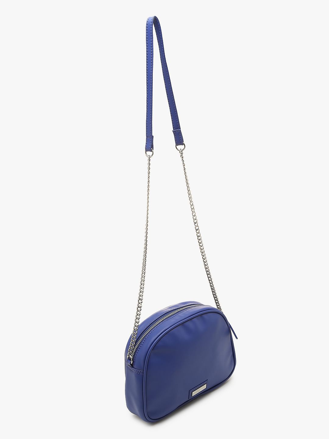 Blue Quilted Crossbody Bag