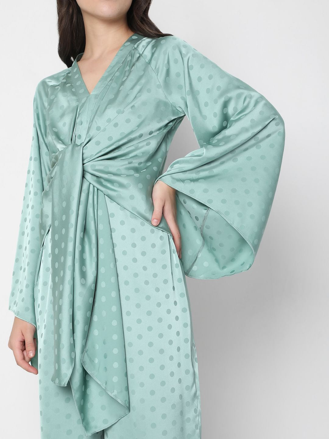 Blue Front Tie Up Jumpsuit