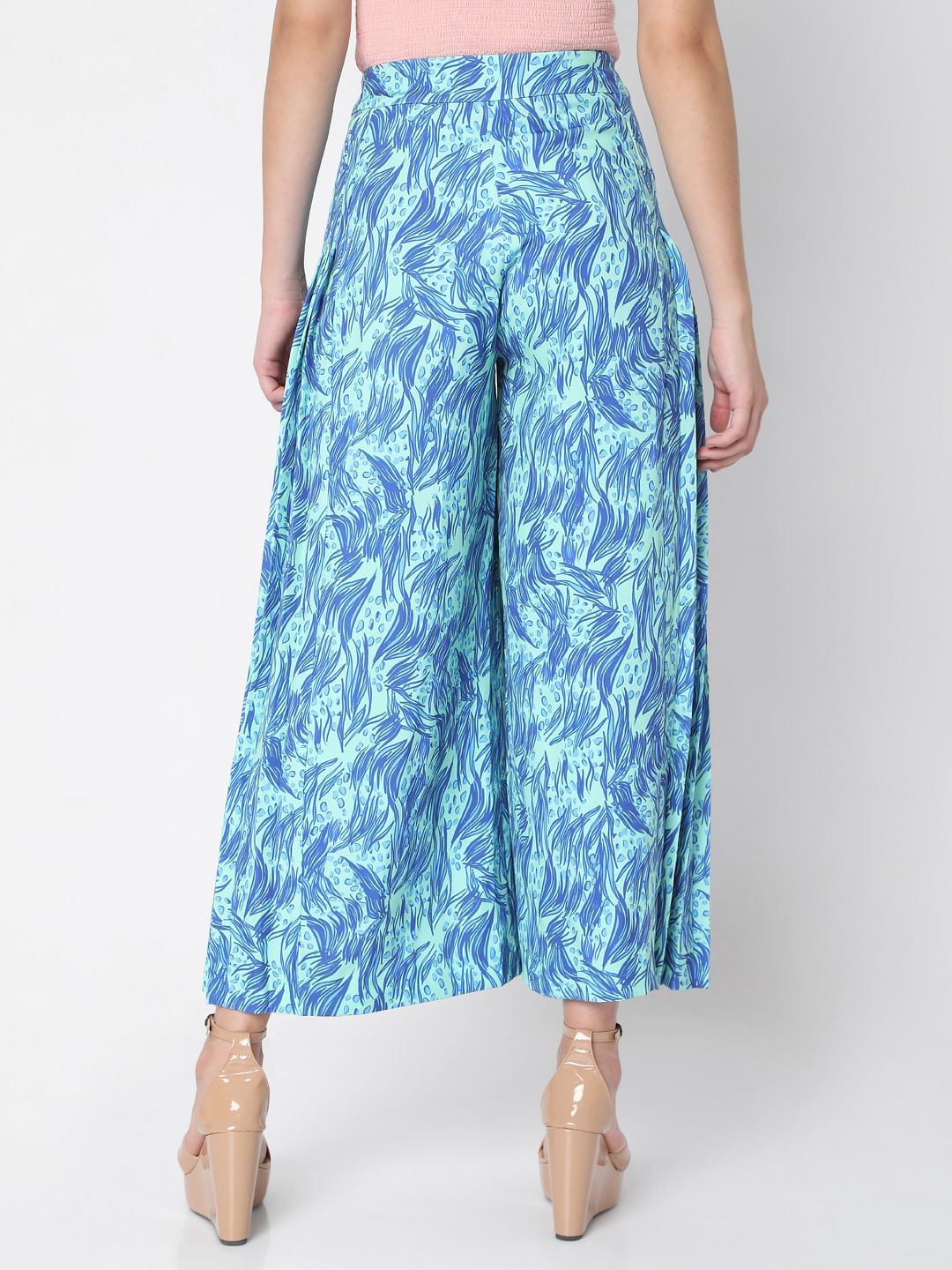 Blue Printed Pants
