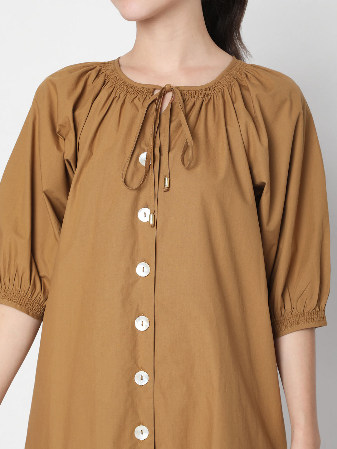 Brown Button Down Dress