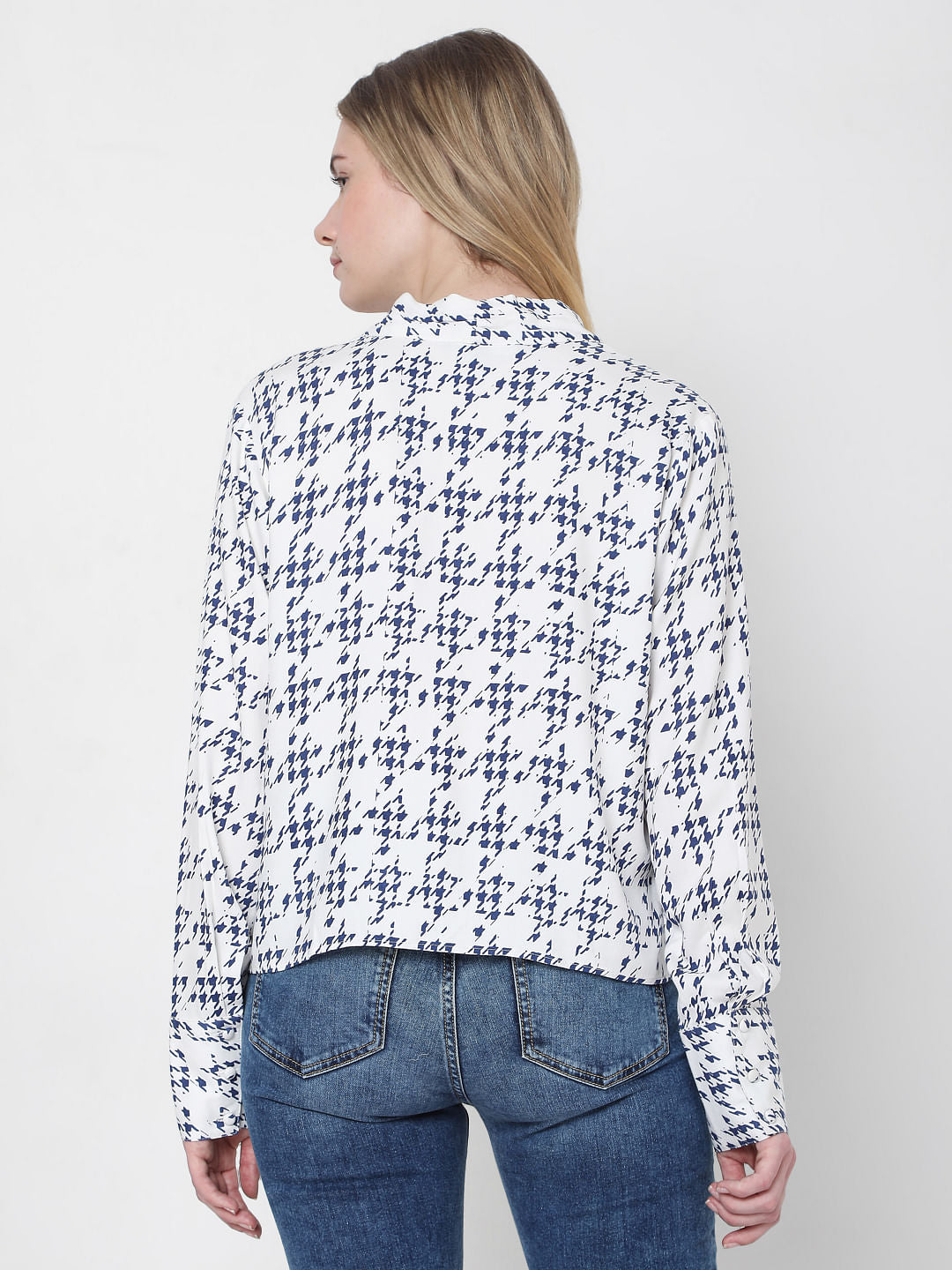 White Houndstooth Top