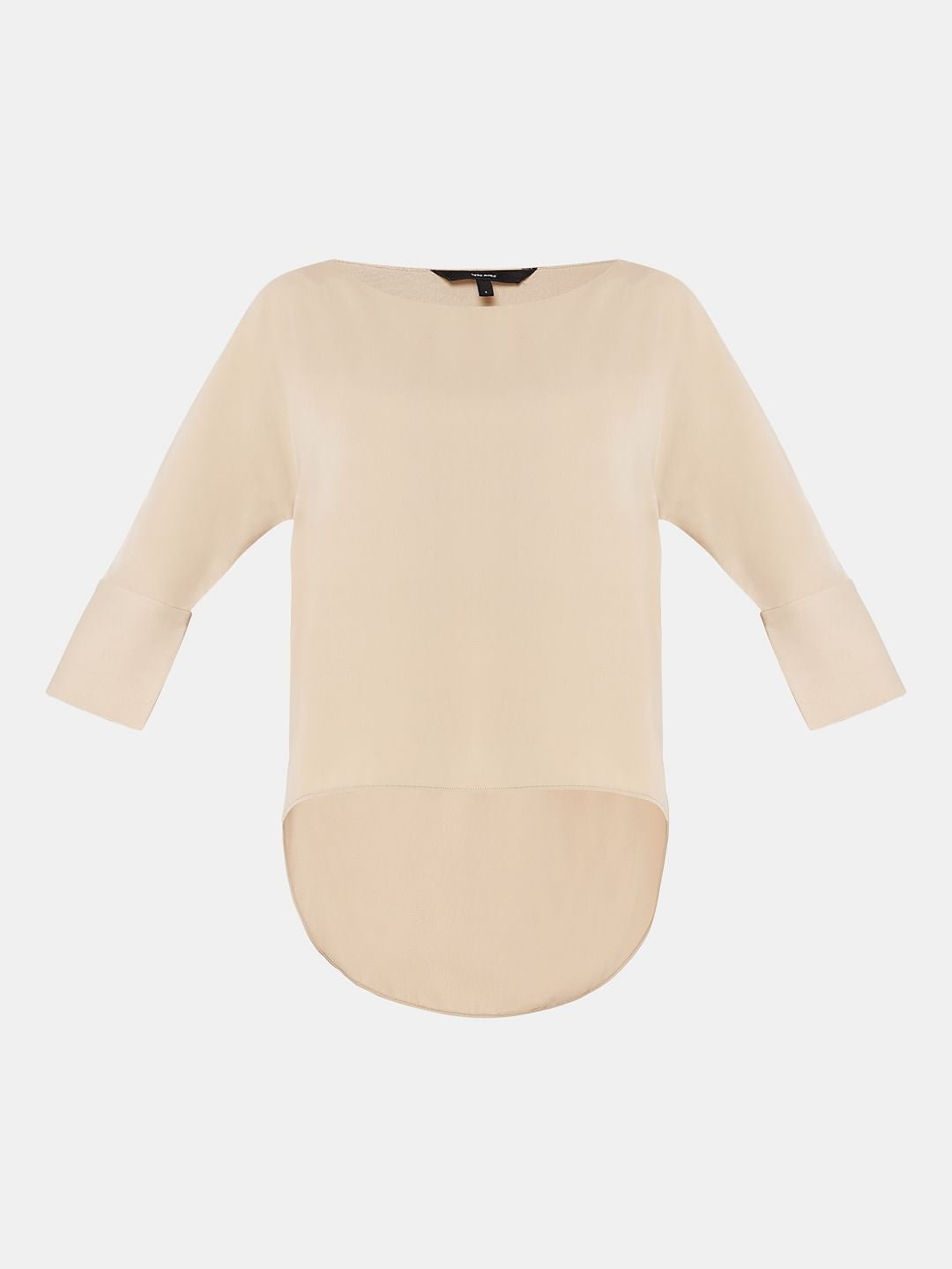 Beige Boat Neck Top