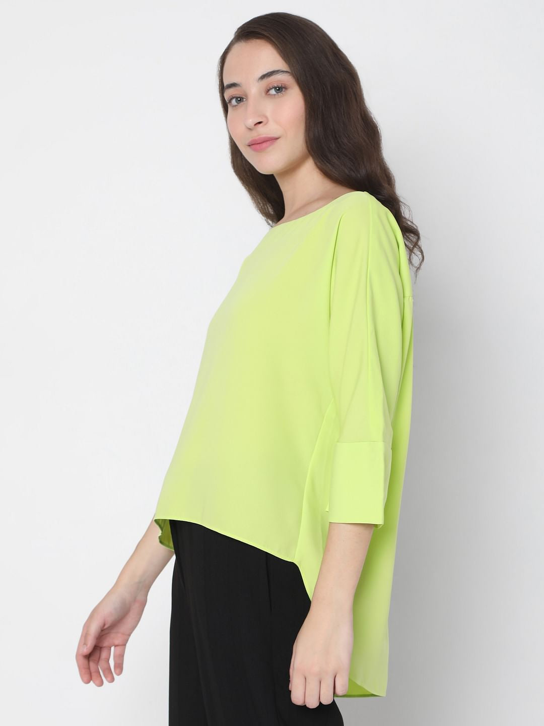 Green Boat Neck Top