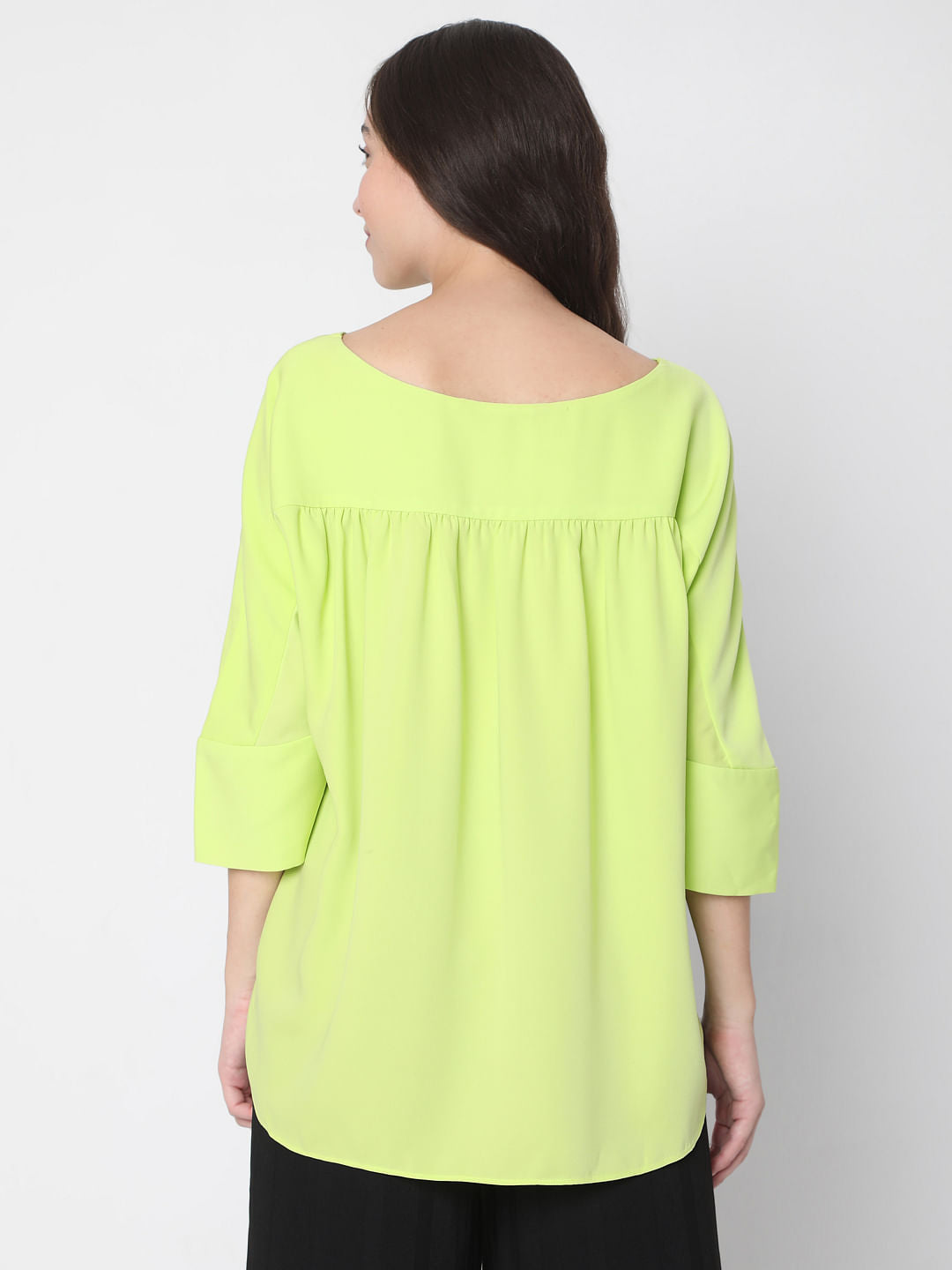 Green Boat Neck Top