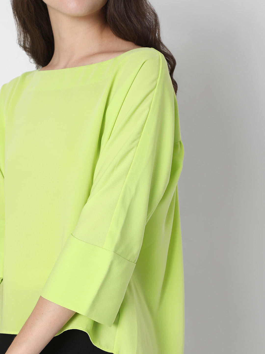 Green Boat Neck Top