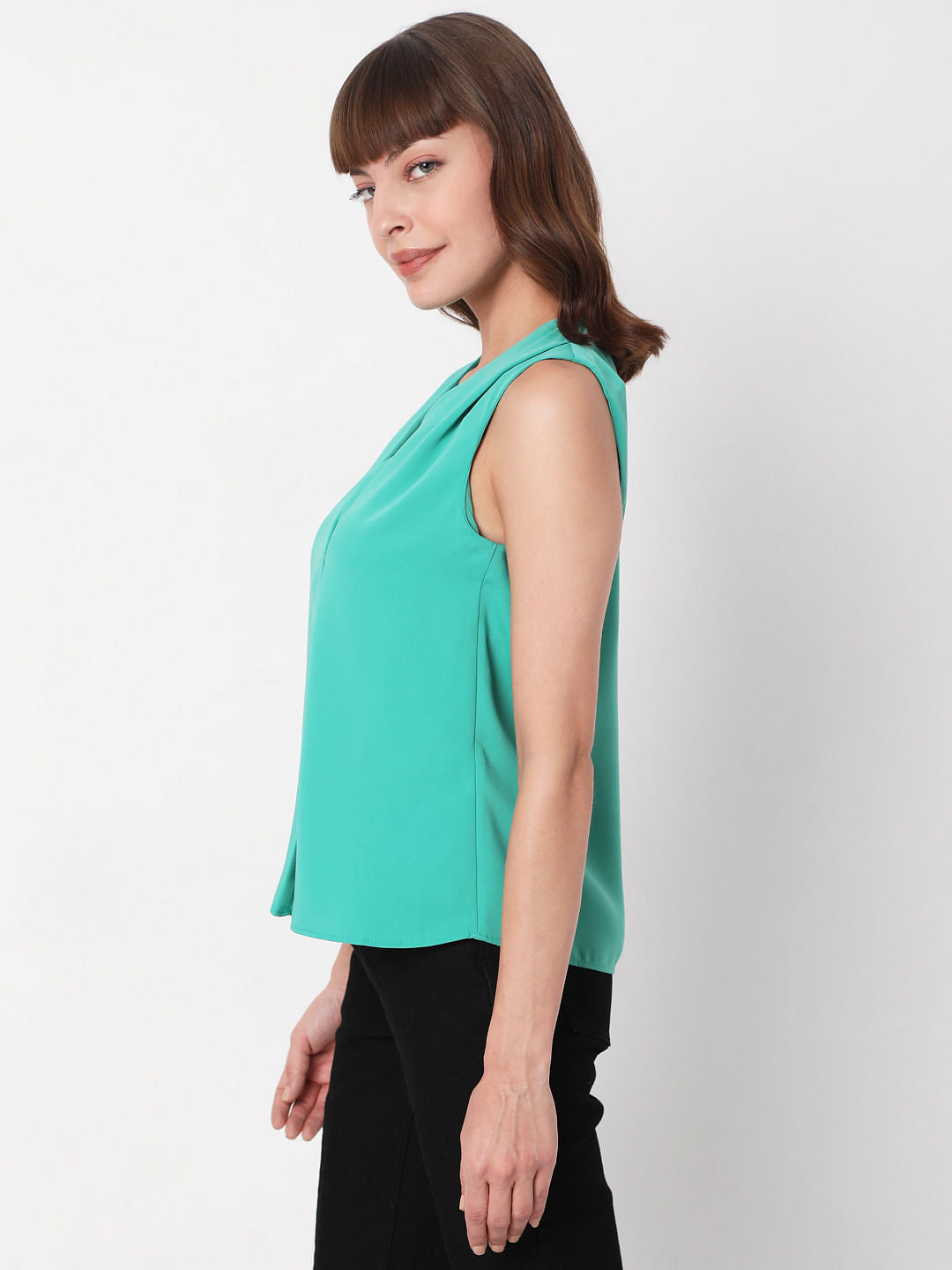 Green V Neck Top