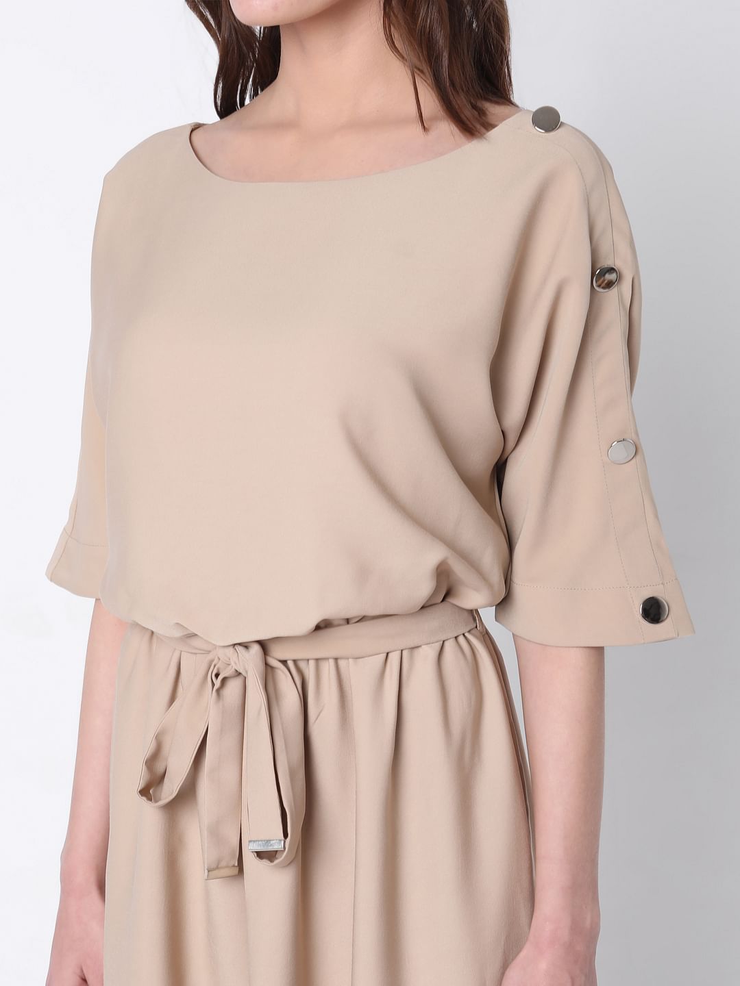 Brown Fit & Flare Dress