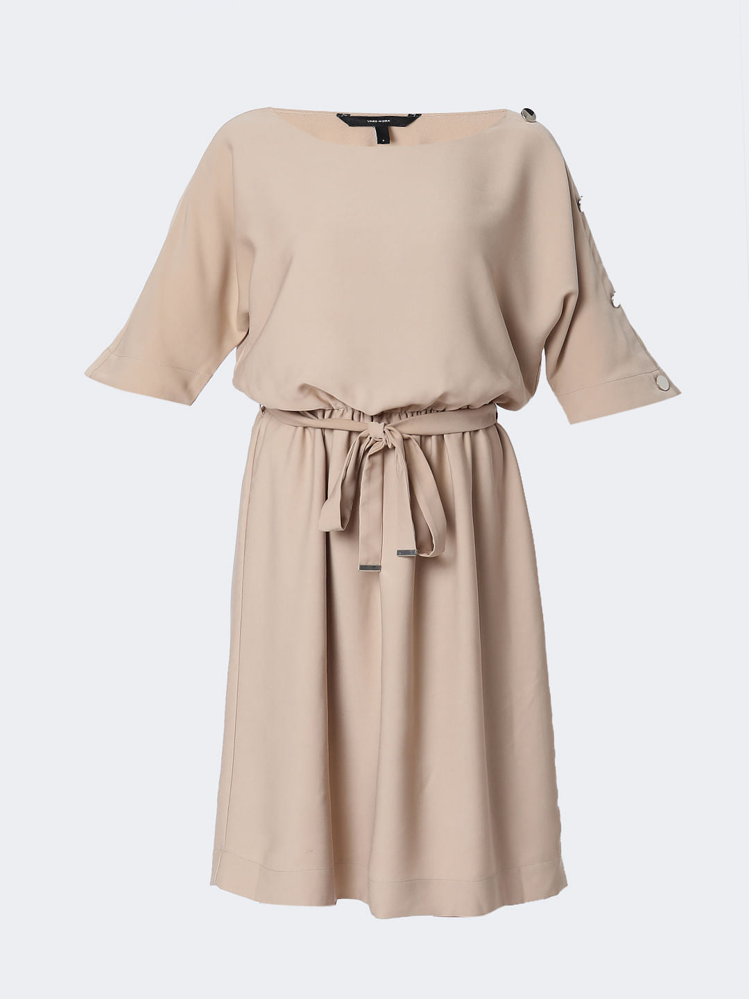 Brown Fit & Flare Dress