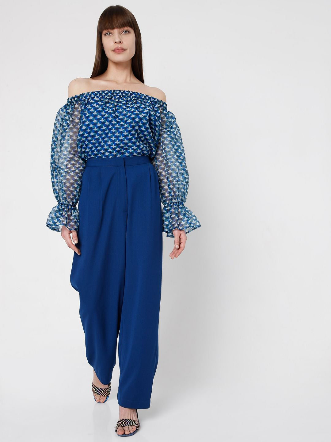 Blue Straight Leg Co-Ord Set Trousers