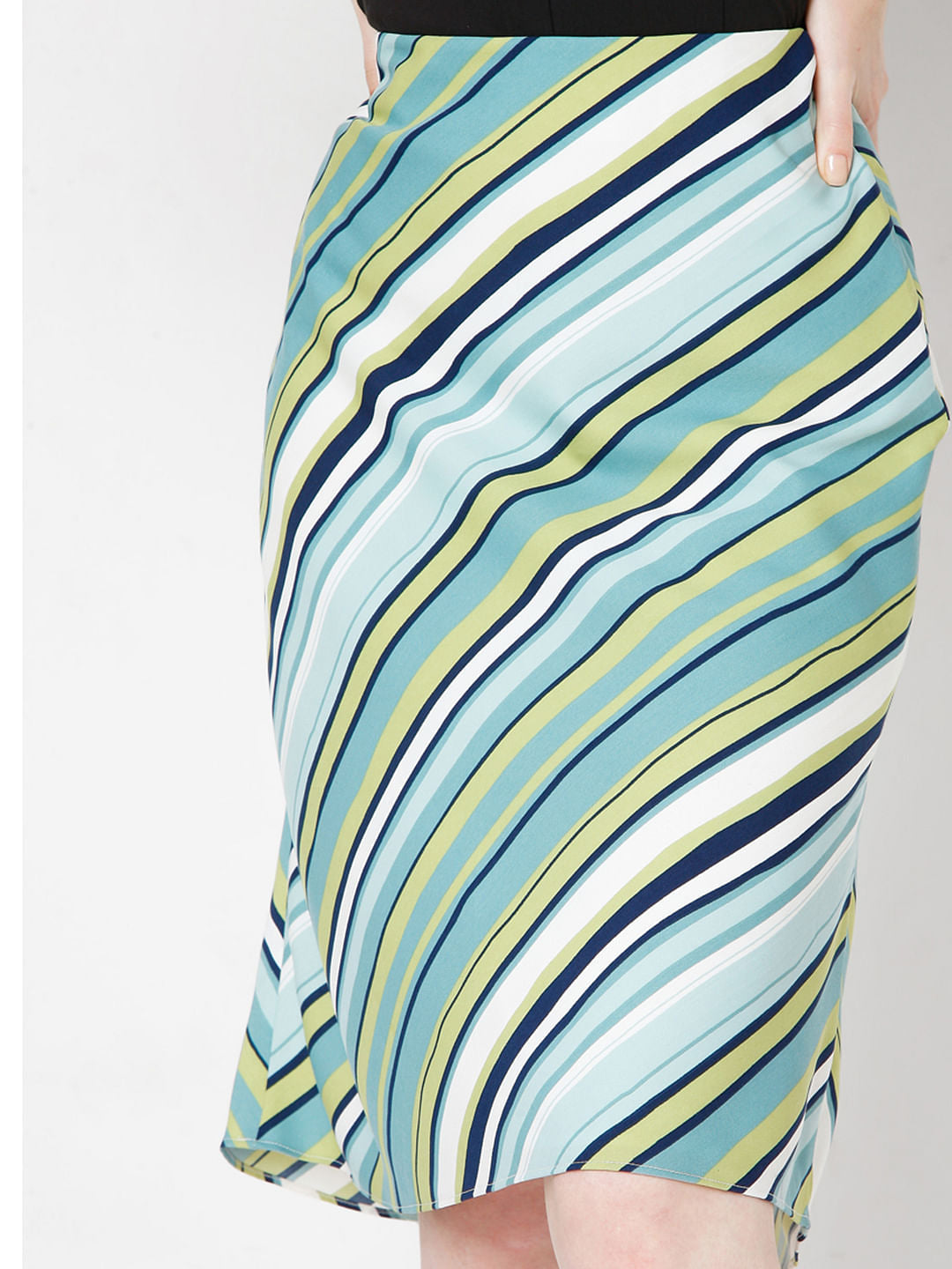 Green Striped A-Line Co-Ord Set Skirt