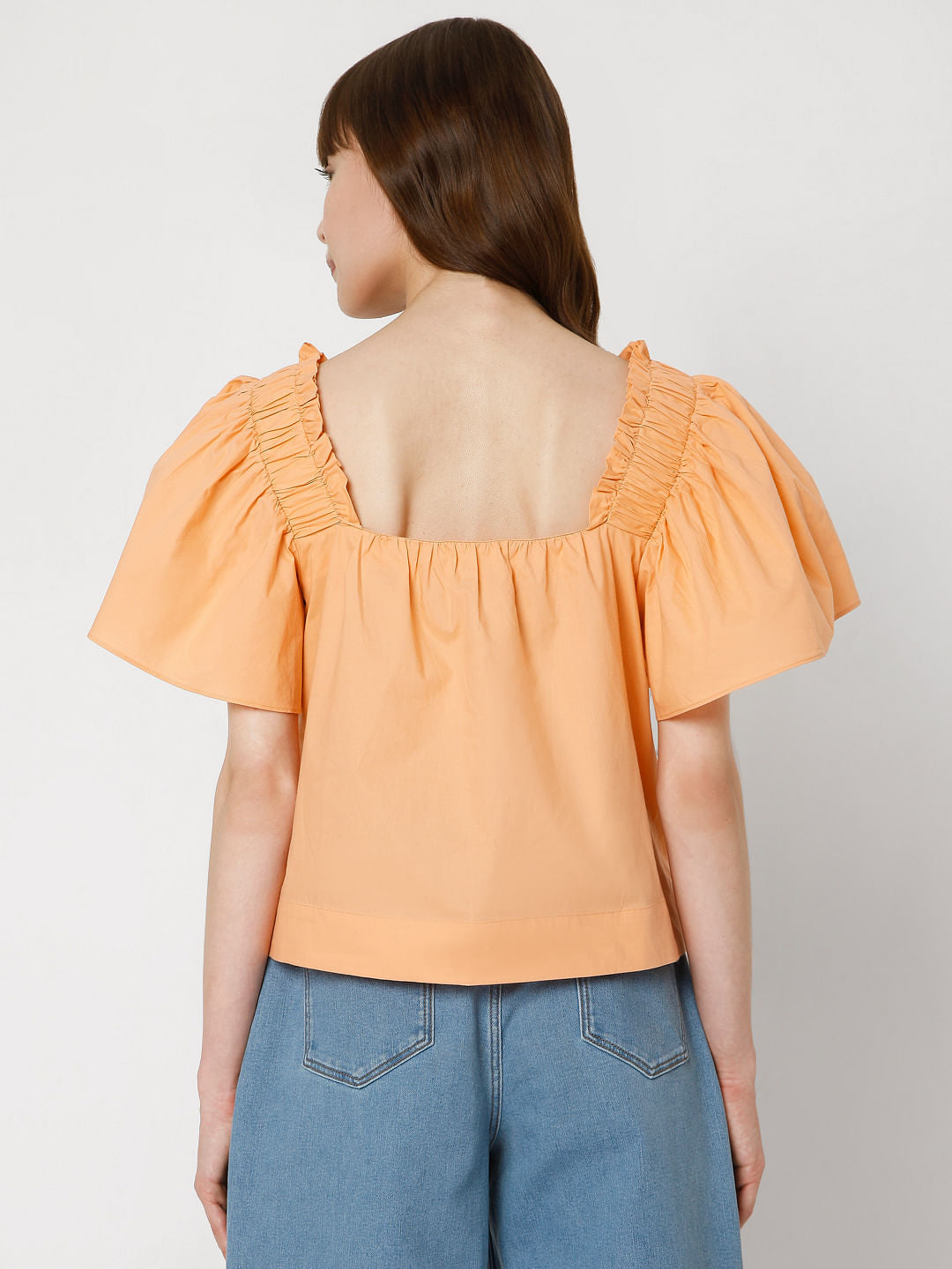 Orange Flared Sleeves Top