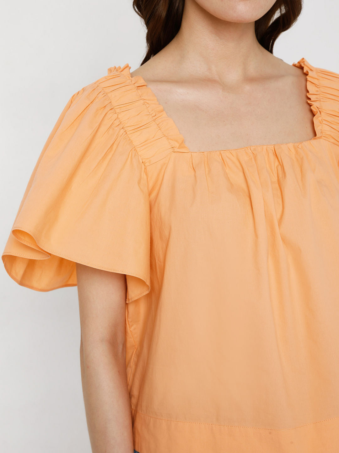 Orange Flared Sleeves Top