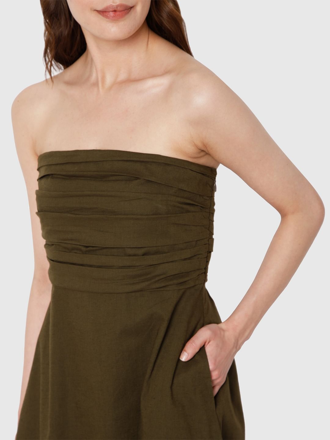 Green Off-Shoulder Dress