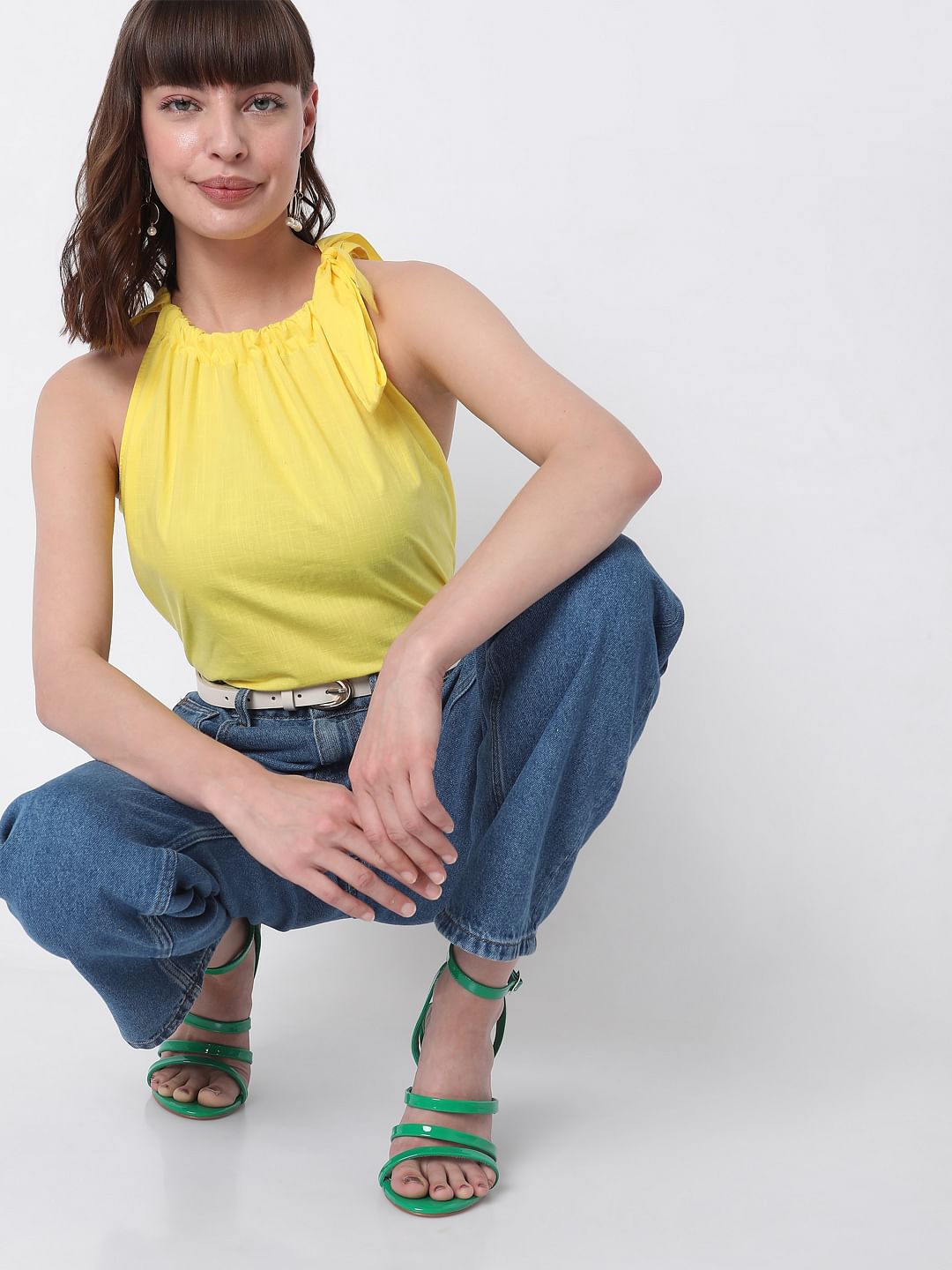 Yellow Halter Neck Top