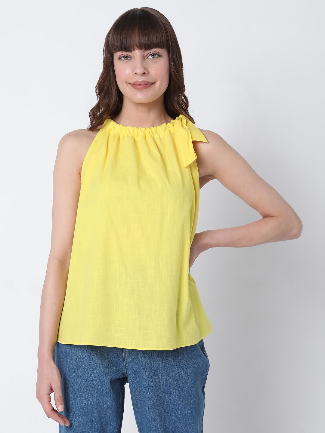 Yellow Halter Neck Top