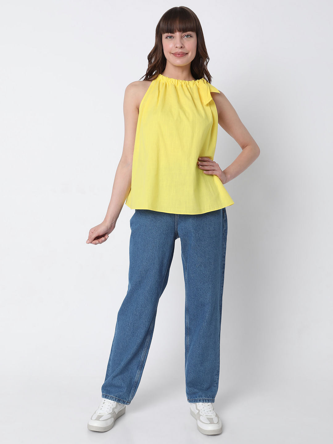 Yellow Halter Neck Top