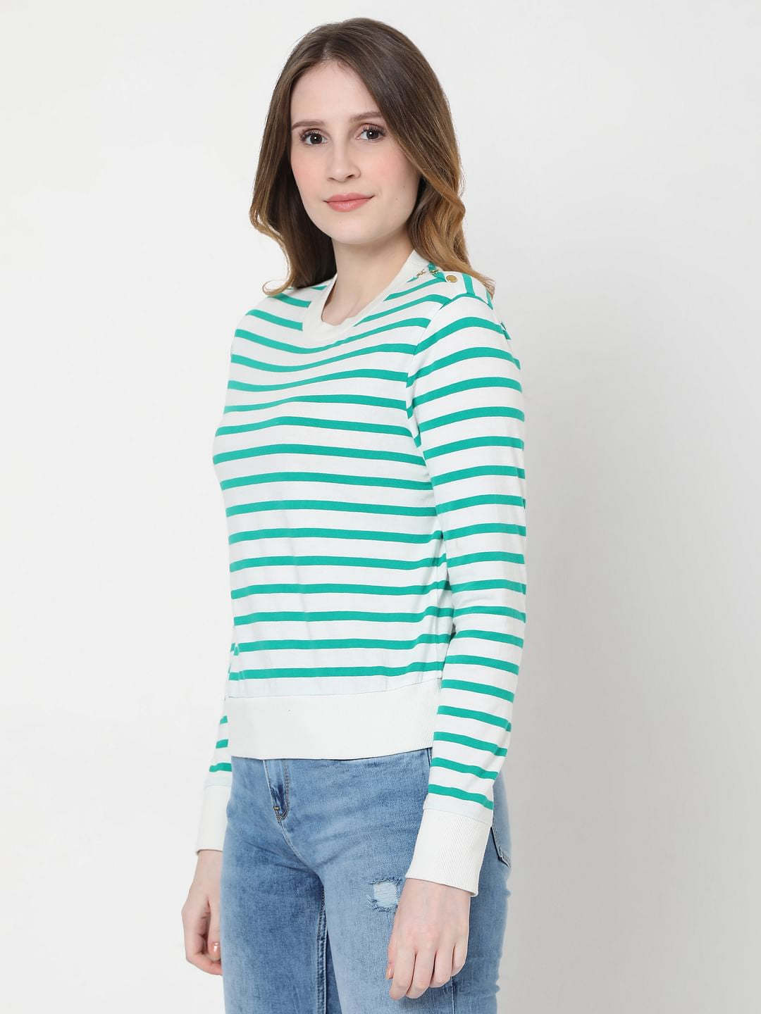 Green Striped Sweatshirt