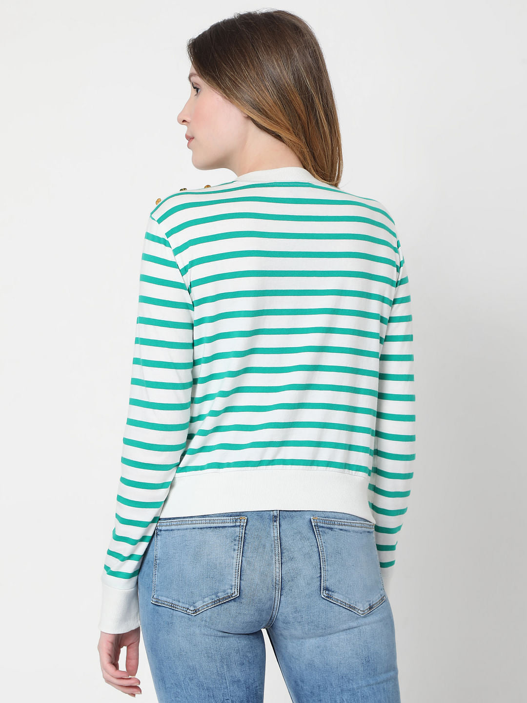 Green Striped Sweatshirt