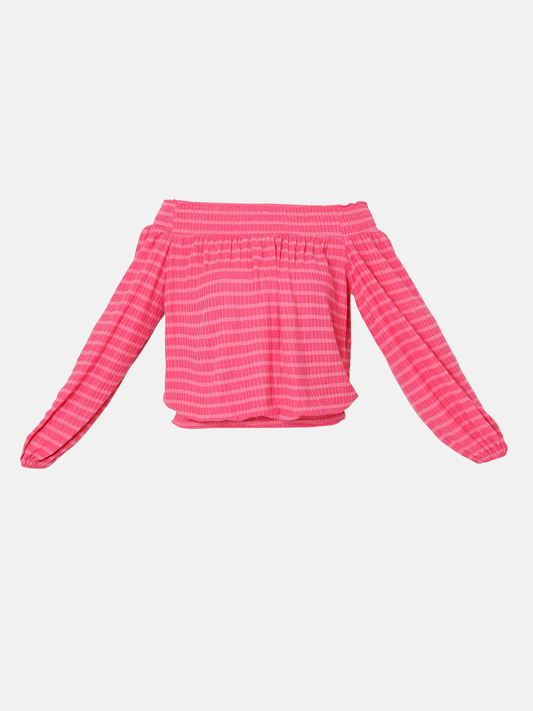 Fuschia Pink Off-Shoulder Top