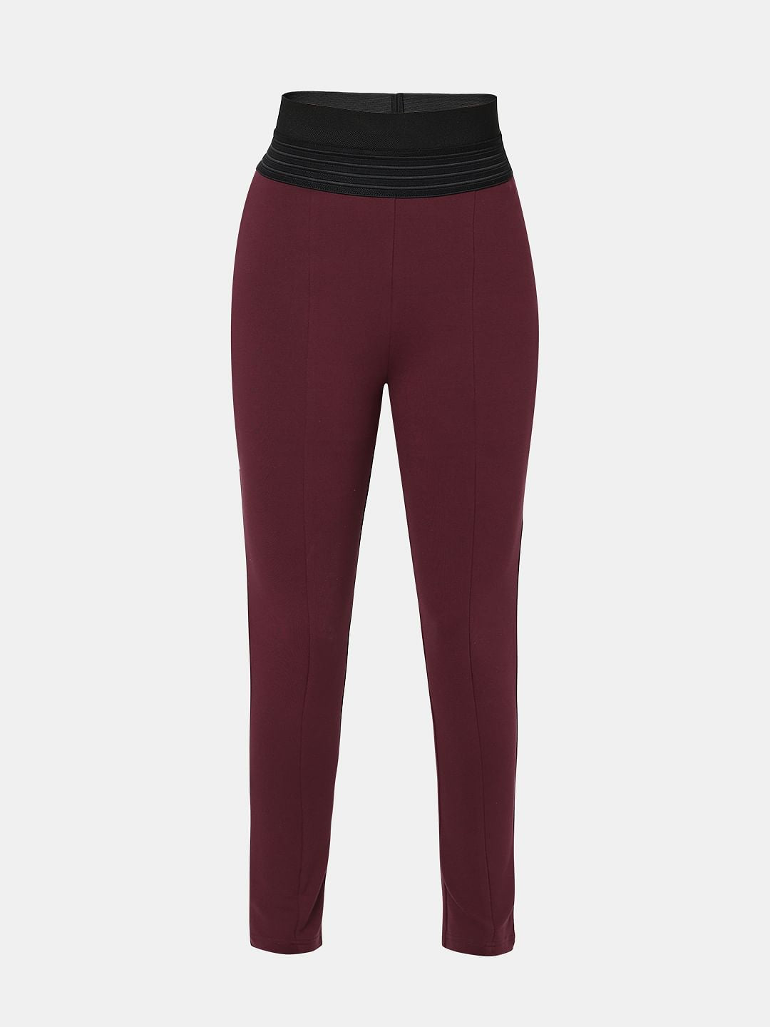 Maroon High Rise Leggings