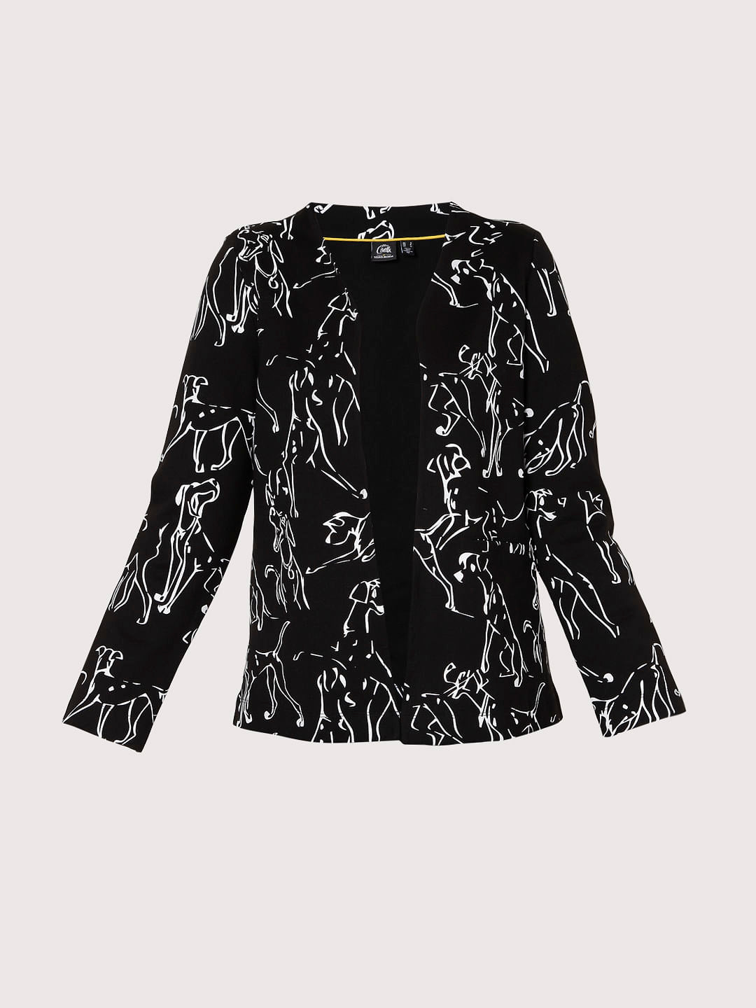 Black Abstract Print Jacket