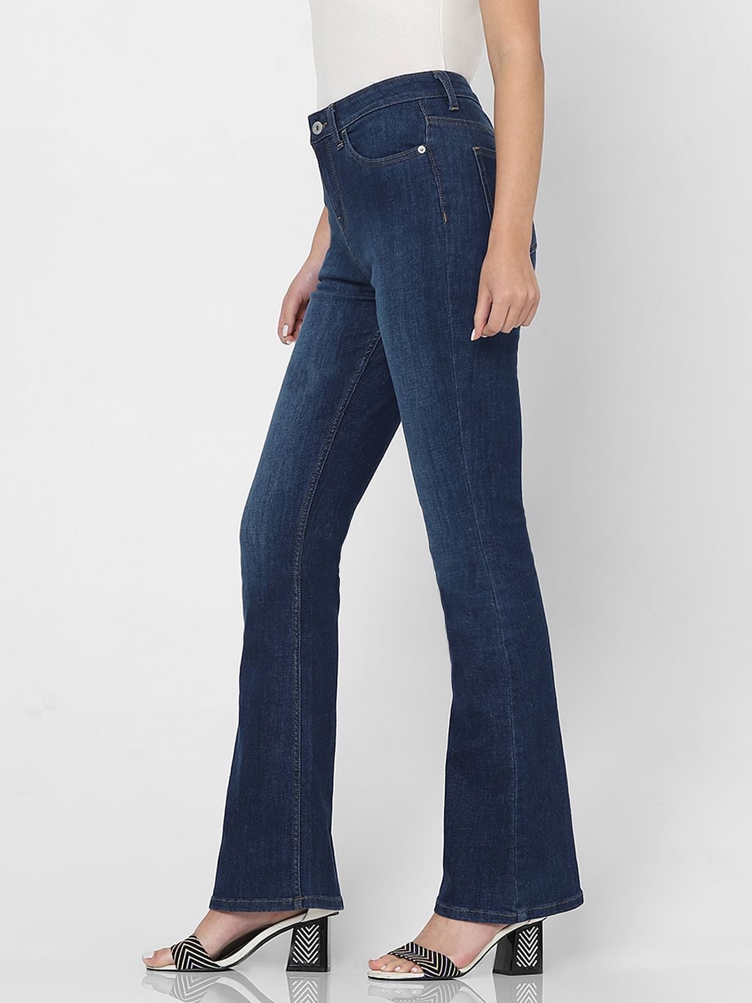 Dark Blue High Rise Petra Bootcut Jeans