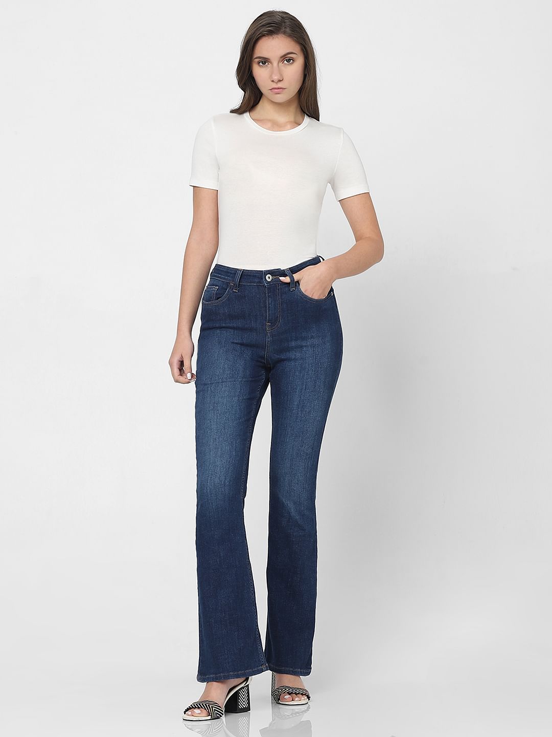 Dark Blue High Rise Petra Bootcut Jeans