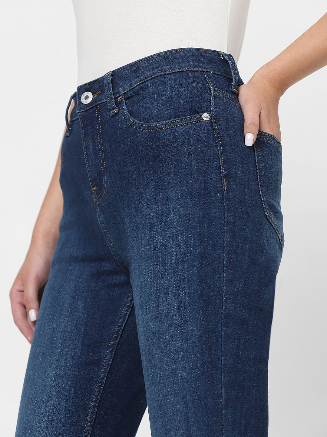 Dark Blue High Rise Petra Bootcut Jeans