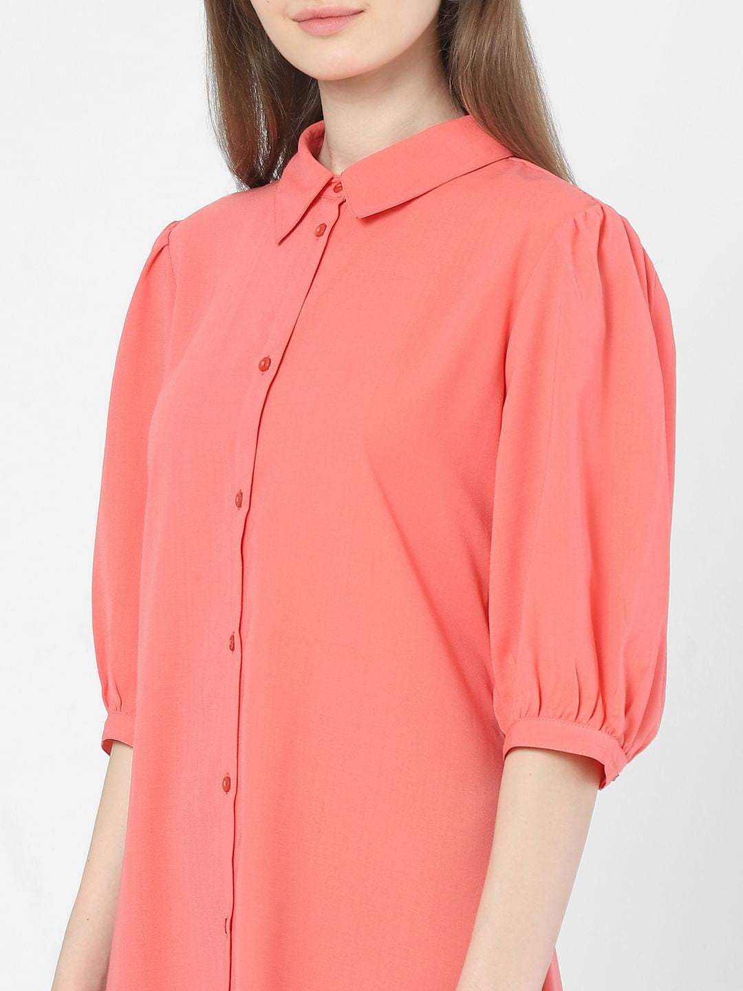 Peach Shirt Dress