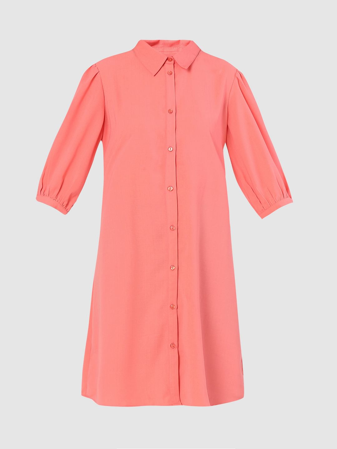 Peach Shirt Dress