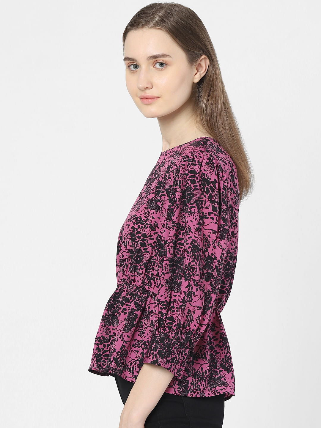 Purple Floral Print Top