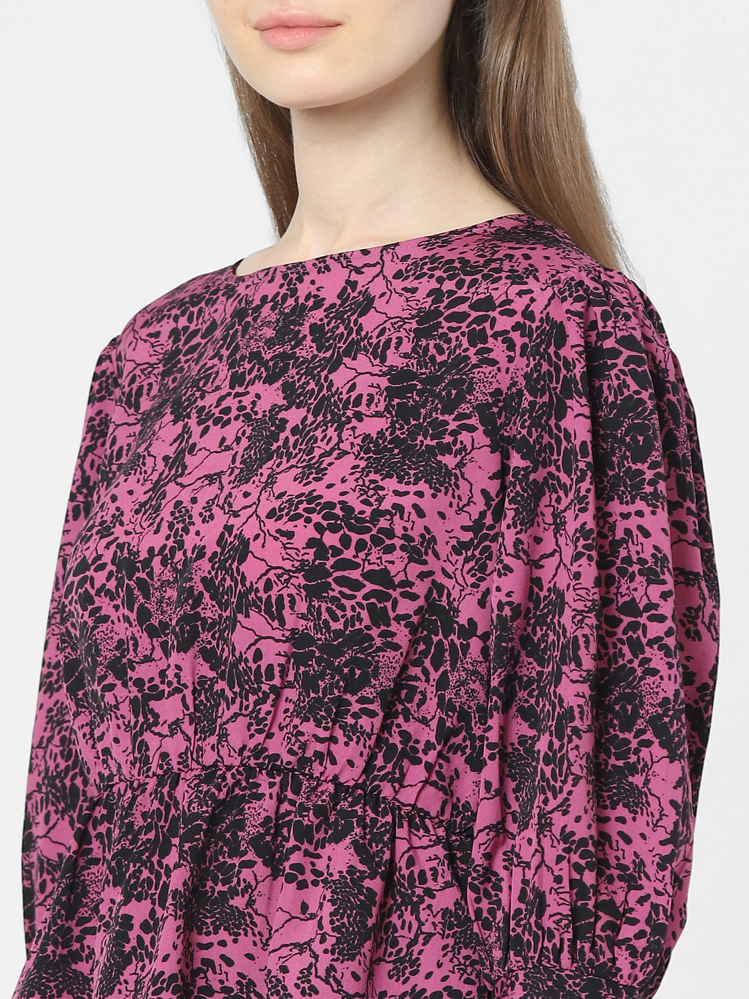 Purple Floral Print Top
