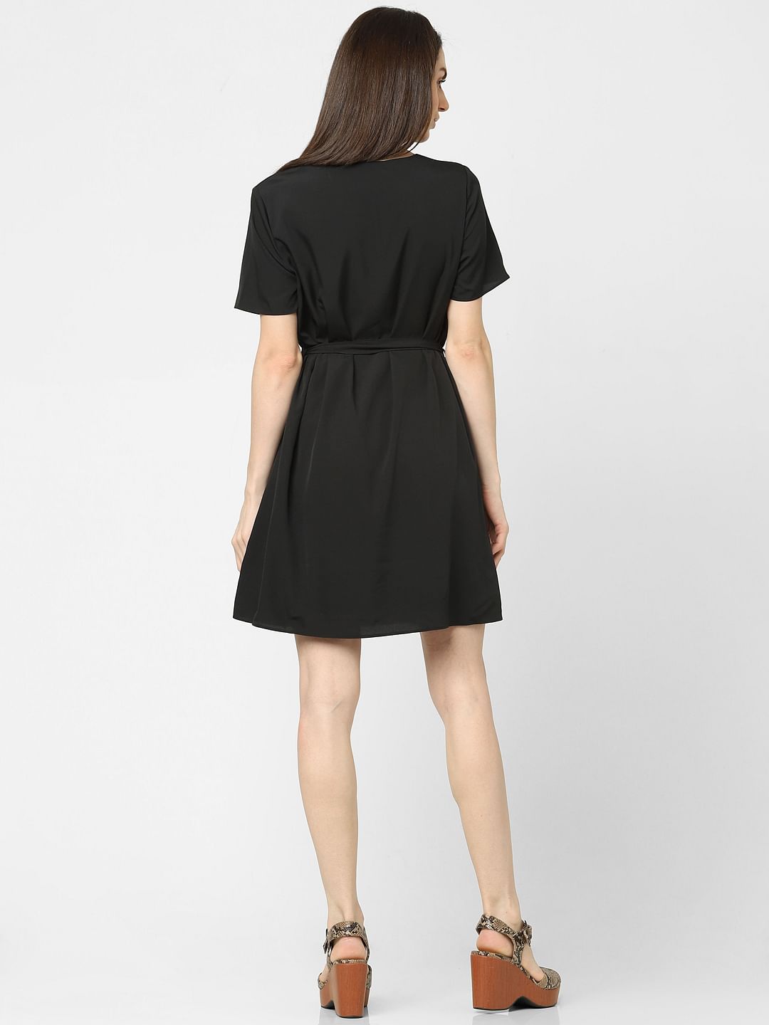 Black Buttoned Shift Dress