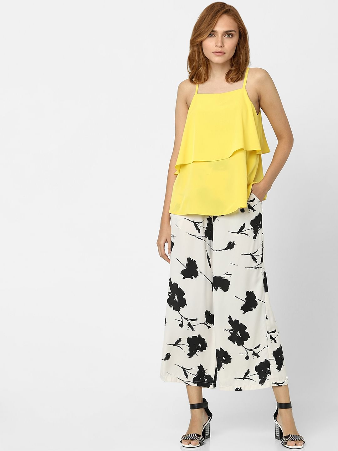 Yellow Strappy Layered Top