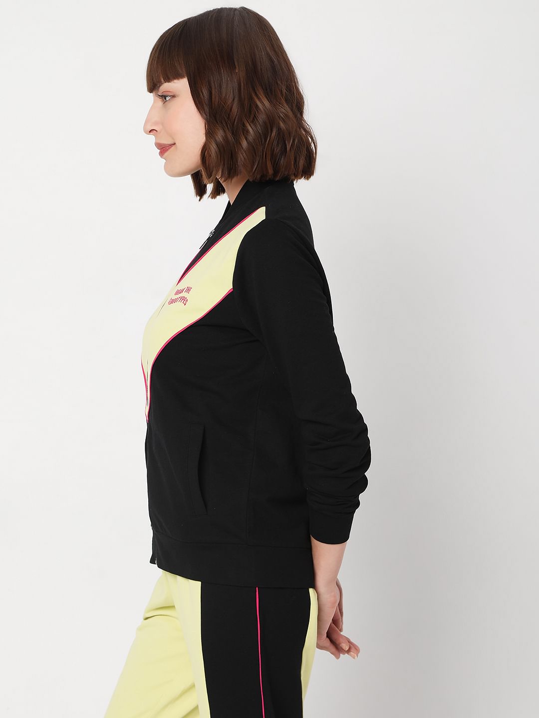 Green Colourblocked Co-Ord Sweatshirt