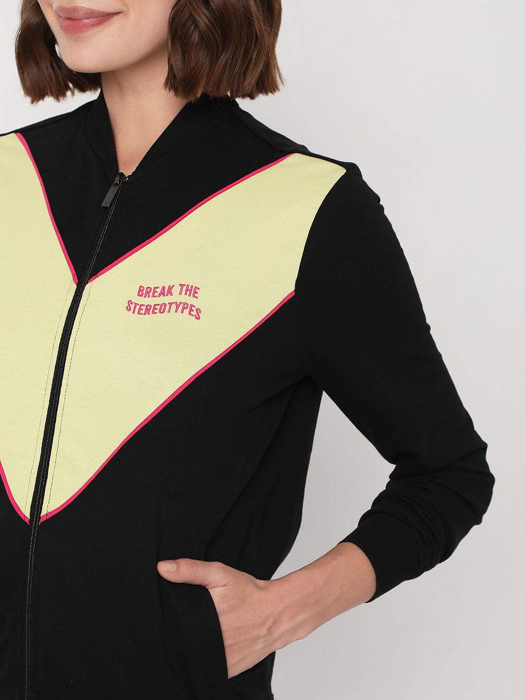 Green Colourblocked Co-Ord Sweatshirt