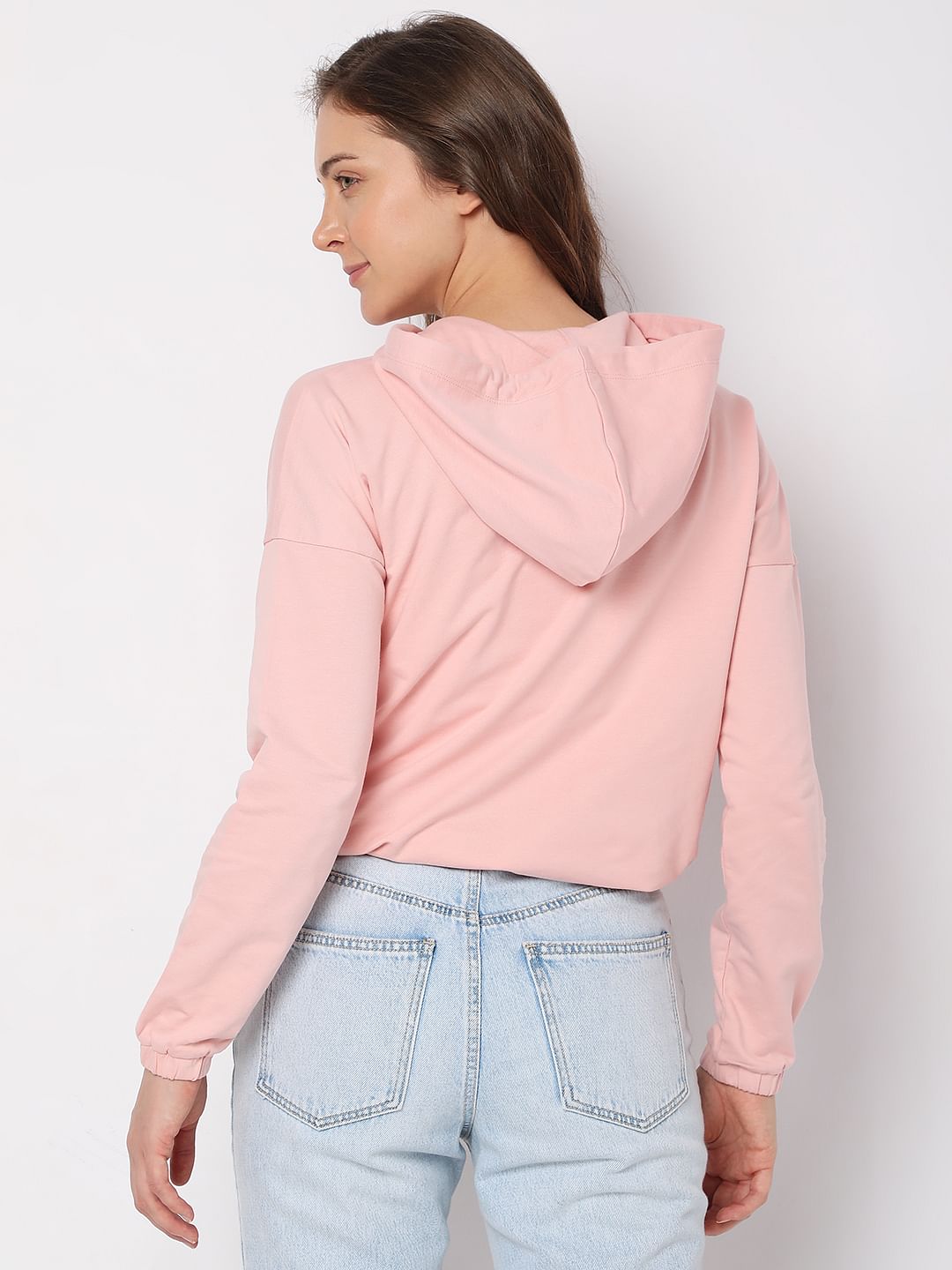 Pink Zip-Up Hooded Sweatshirt