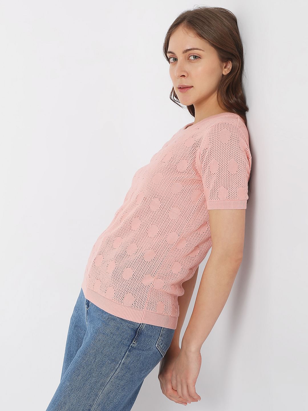 Coral Polka Dot T-Shirt